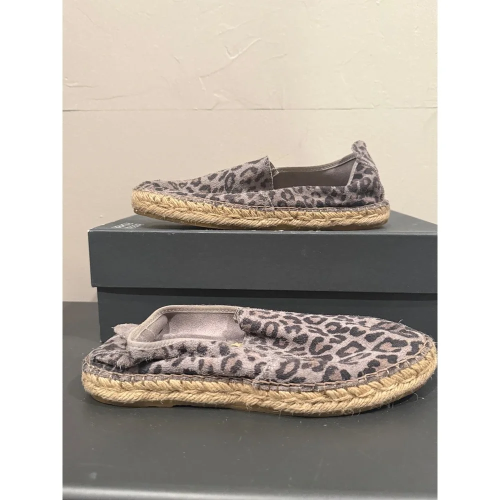 Free People Leopard Print Espadrille‎ Slip On Flats Shoes Size 37